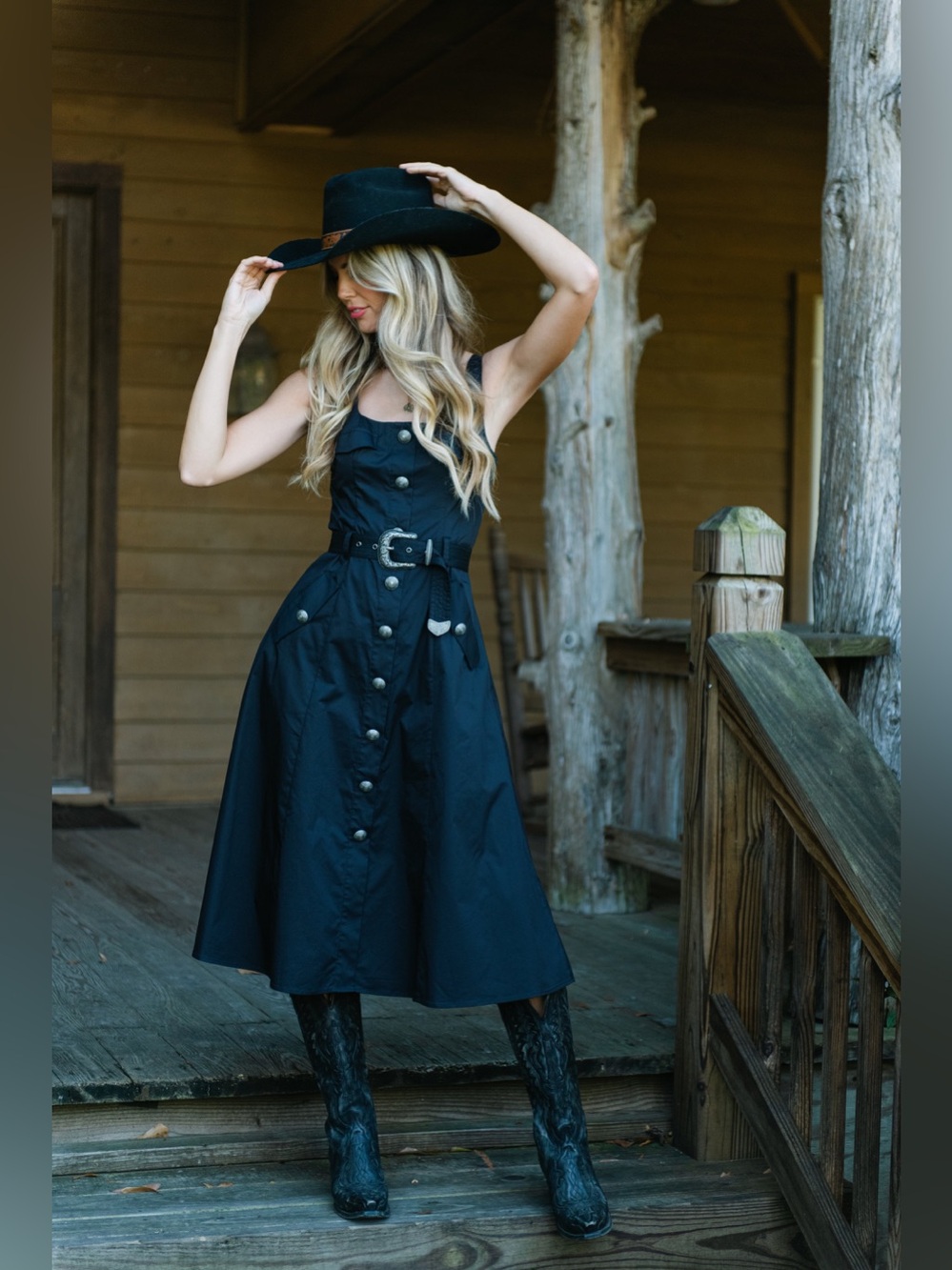 NWT L'Agence Tazia Belted Scoop-Neck A-Line Dress - Black